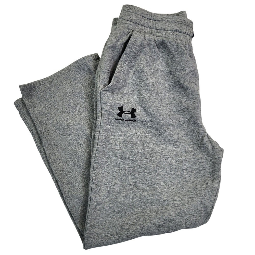 Under Armour Gray Fleece Sweatpants Medium M Loose Fit Rival Jogger Athletic Men